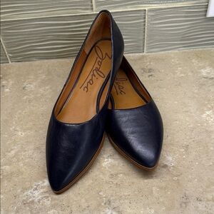 Zodiac Navy Leather Women's Flats